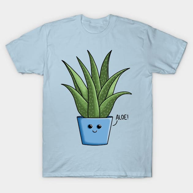 ALOE! how are you?, Happy Aloe Vera with pun T-Shirt by AlmightyClaire